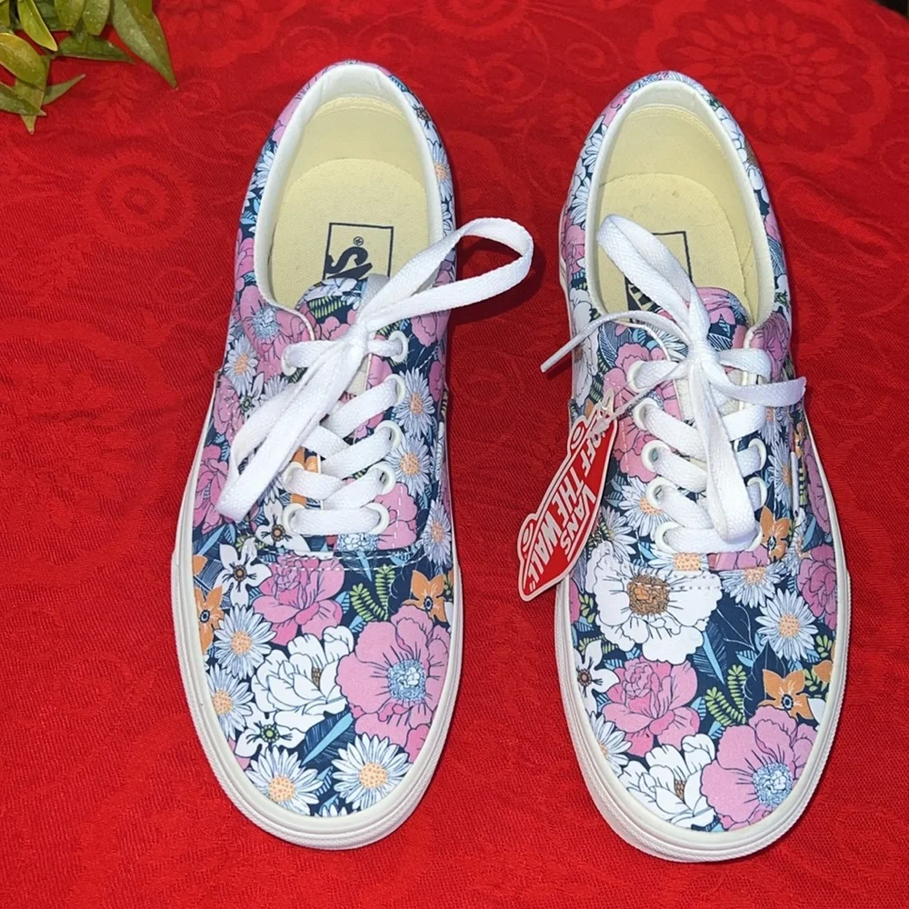 🌸 New Super Cute Colorful Multi Floral Vans Era Sneakers 🌸